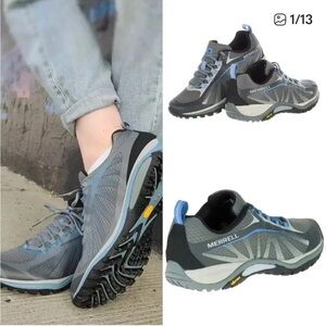Merrell Siren Edge Women's Hiking Shoes Size 8 Grey Blue Vibram